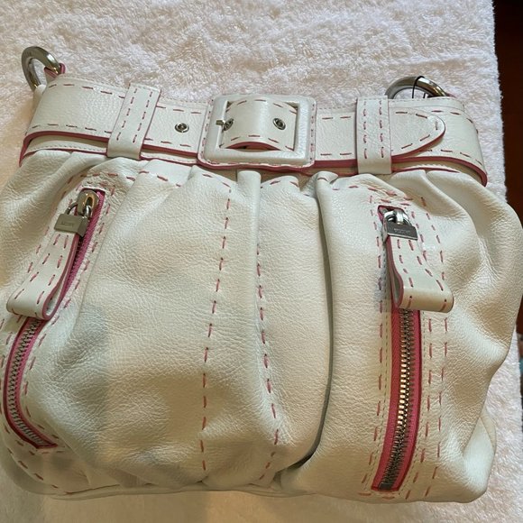 Moschino white leather handbag